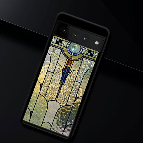 CARLOCA Art Deco Stained Window Pattern Case for Google Pixel 7 Pro, Shockproof Anti-Scratch Design for Girl Boy