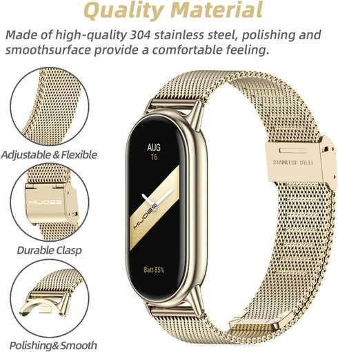 MIJOBS Breathable Replacement Strap for Xiaomi Mi Band 8, Wristband Bracelet for SmartWatch