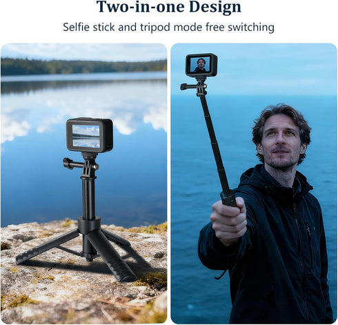 HSU 13 12 11 Insta360 X5, X4, X3, X2, Tripod Stand + Selfie Stick Pole - Waterproof Hand Grip for GoPro Here AKASO DJI