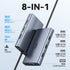 USB C Docking Station Dual Monitor Adapter for Dell HP, 8 in 1 USB C Hub Dongle to 4K HDMI+DP+VGA
