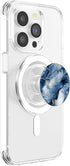 Trendy Blue and White Designs Elegant Blue and White MarbleLike Marble-Effect Blue PopSockets PopGrip for MagSafe