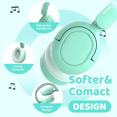 85/94dB Headset Mic,68 MIDOLA Kids Bluetooth Headphones Active Noise Cancelling Lightweight Wireless Headphone for Kid