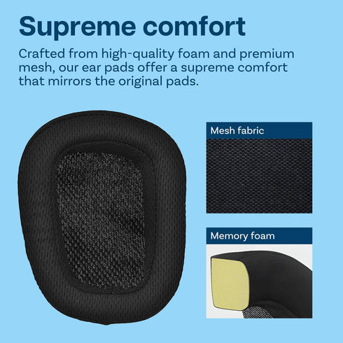 Replacement Ear Pads for Logitech G935 / G933 Headset by MMOBIEL - Mesh Fabric Earpads for G230, G231, G233, G332, G35,