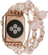 GEMEK Compatible Apple Watch Band 38/40/41mm, Rose Gold Women Pearl Bracelet Strap (Pink)
