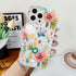 J.west Frosted Clear Case for iPhone 13 Pro Max 6.7", Cute Soft Slim Silicone Cover with Flower Design