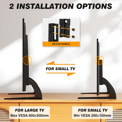 5Rcom 22 65 inch 88lbs, 800 500mm TV Stand Mount, Universal TV Stand Tabletop for to Plasma LCD LED Flat Screen TVs