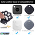 2 Pack Leather Case with Key Ring for Tile Mate 2022, Galaxy SmartTag, eufy Finder - Slim Holder for Dog Collar, Cat