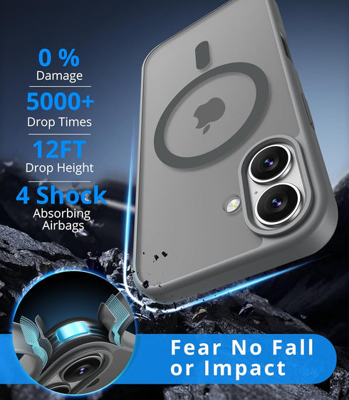 Vansdon 17 1 for iPhone Case, Compatible with MagSafe, Magnetic Translucent Matte Slim Protective Cover with Screen