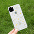 iPhone 15 Plus Flower Case: Soft Clear Rubber with Real Flowers, Glitter Floral Design, Yellow Cover for Girls.