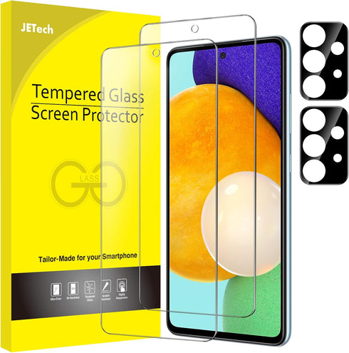 JETech Screen Protector for Samsung Galaxy A52 / A52 5G / A52s 5G with Camera Lens Protector, Tempered Glass Film, HD