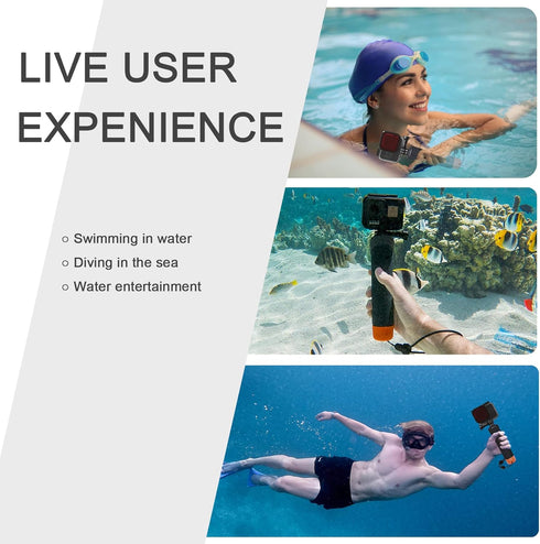 FitStill Waterproof Monopod Floating Hand Grip for GoPro Hero 4-13, DJI Osmo, Action Camera Snorkeling Underwater Pole