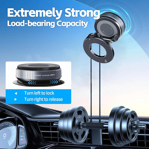 SEREVIGPUL 360Vacuum 16 Upgraded Magnetic Phone HolderCar Phone MountSuction Cup Car Phone Mount for Magsafe