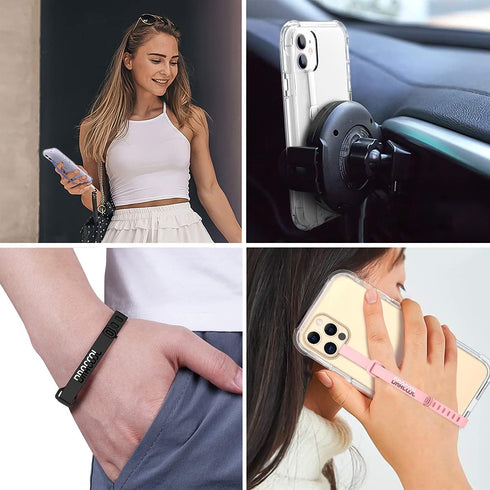 2 PCS Silicone Phone Strap, Cell Phone Grip Loop Elastic Stretching Band Hand Finger Holder Secure Slim Universal for
