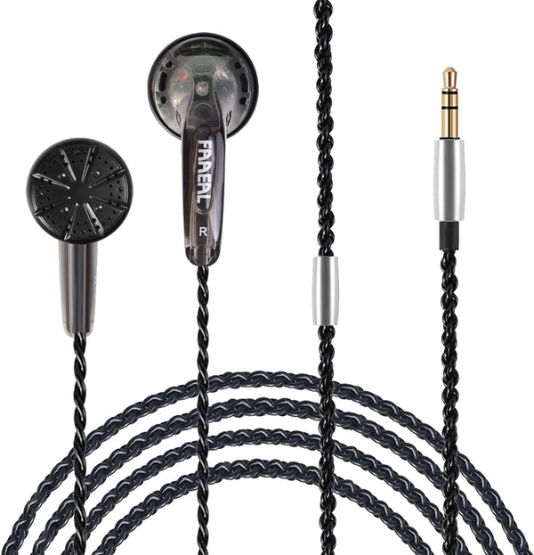 Wired Earphone Snow-Lotus 1.0 in Ear Earphones, 64 Ohm Clear Detailed Balanced Sound Flat Head Earbuds, 3.5mm Wired