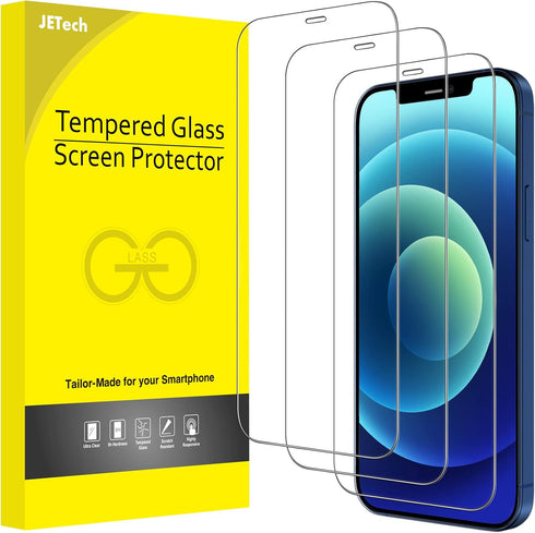 JETech Full Coverage Screen Protector for iPhone 12/12 Pro 6.1-Inch, 9H Tempered