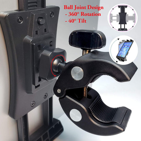 Microphone Music Stand Tablet Smartphone Holder Mount Heavy Duty 360 Degree Swivel Clamp for 3.5 to 13.5in Phone
