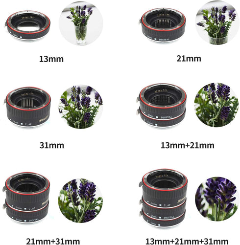 SHOOT AF Auto Focus Macro Extension Tube Set for Canon EOS DSLR Cameras 1100D 700D 650D 600D 550D 500D 450D 400D 350D