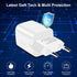 European Travel Plug Adapter Charger for iPhone, Samsung, Android Phone, International Power Adaptor with USB