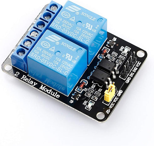 SunFounder 2 Channel DC 5V Relay Module with Optocoupler, Low Level Trigger Expansion Board for Arduino R3 MEGA
