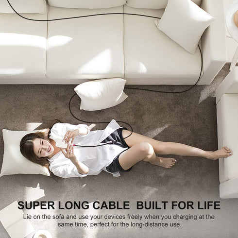CLEEFUN 20ft USB Type C Cable, Nylon Braided USB A 2.0 Charger for Samsung Galaxy, L-G, Mo-to, Pixel, Switch & More.