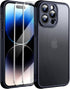 iPhone 14 Pro Case, Black Full-Body Matte Protective Case with Screen Protector and Camera Protection