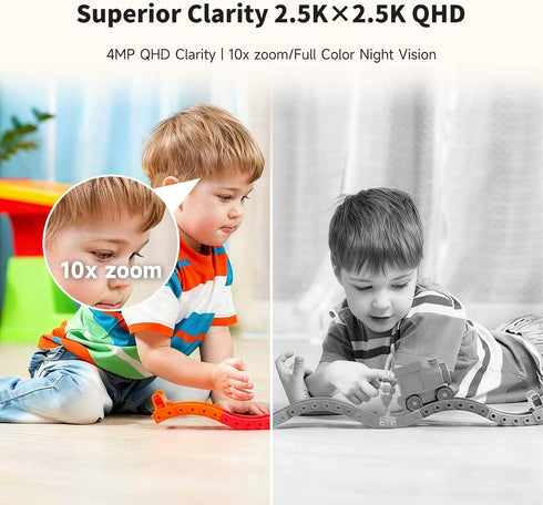 JAIOTlink 360 2.5k 2.4G/5G Indoor Pet Security Camera for Dog Cat, Pan Tilt Baby Monitor, Dual-Lens WiFi Camera