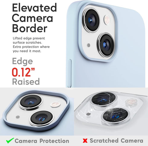 IceSword Baby Blue iPhone 13 Mini Case - Ultra Slim Shockproof Protective Cover with Soft Anti-Scratch Microfiber Lining