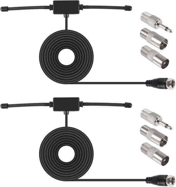 2pcs FM Dipole Antenna, FM Radio Antenna for Stereo Receiver, Indoor Music System Home Theater