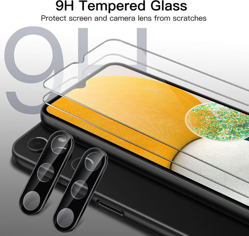 JETech 2-Pack Tempered Glass Screen Protector for Samsung Galaxy A13/A13 5G with HD Clear Camera Lens Protector.
