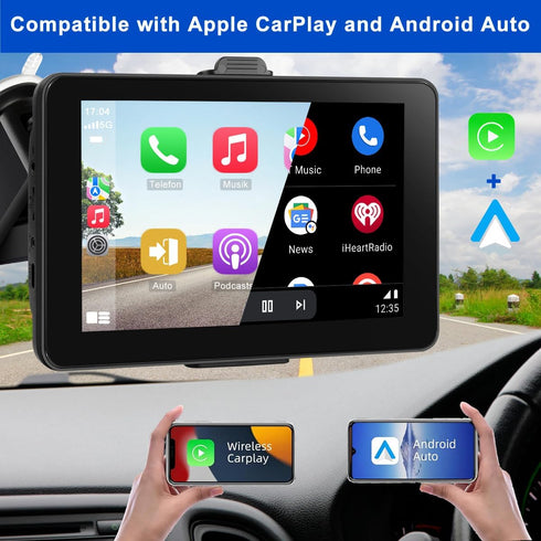 MRSXWPY 7-inch (7Inch) Portable Carplay Screen for Car Compatable with Apple CarPlay and Android Auto,Wireless Car Play