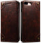 SINIANL iPhone 8 Plus / 7 Plus Leather Wallet Folio Case, Magnetic Closure, Flip Cover, Brown