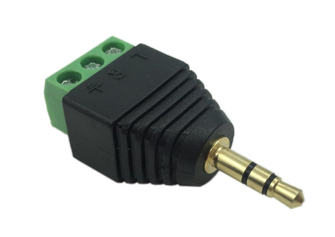 CERRXIAN 3.5mm 3 Pole Stereo Audio Video Male to 3 Screw Terminal Female Adapter, 2-Pack