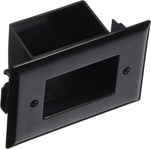 DATA COMM Electronics Easy-Mount Recessed Low-Voltage In Wall Plate - 45-0008-BK, Slim Profile, Black