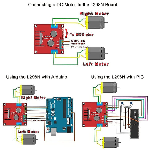 DIANN 2 Sets DC Gearbox Motor TT Motor 200RPM Tire Wheel DC 3-6V 1:48 with 1Pc L298N Motor Drive Controller