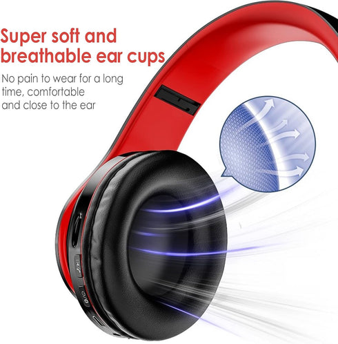 2022 Wireless Bluetooth Headphones, Colorful LED Lights Over Ear Foldable Headset with Built-in Microphone