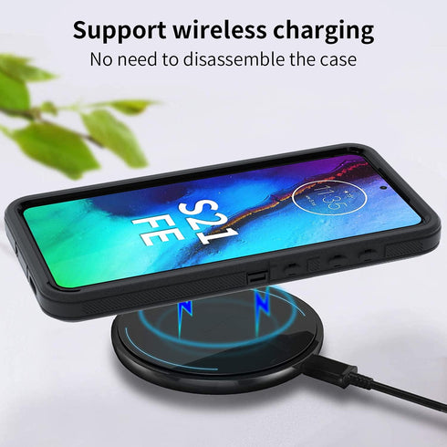 Samsung Galaxy S21 FE 5G Case - Heavy Duty, Military Grade, Shockproof, Dropproof, Dust-Proof (Black)