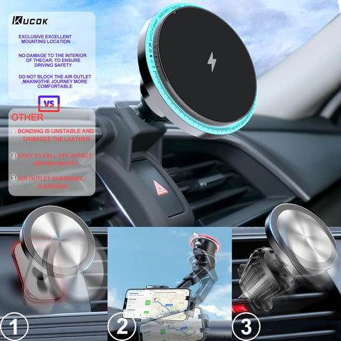 F-150 MagSafe Magnetic Wireless Charger Phone Mount, Fits Ford F-150 2015-2020, Super-Strong Magnet