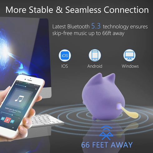 Portable Bluetooth Speakers, Mini Wireless Speakers with Clarity Stereo, Super Bass, 40H Playtime, Cute Pet Speaker in