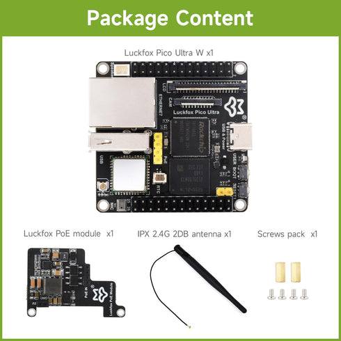 Waveshare Luckfox Pico Ultra RV1106 - Linux Micro Development Board with ARM Cortex-A7/RISC-V, 8GB EMMC, PoE Module