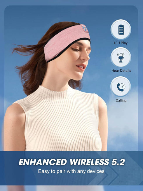 Wireless Bluetooth Sleep Headphones, Comfy Sleeping Eye Mask Headset, Sport Headband Earbuds for Running