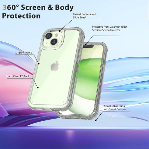 Lifedance 15 10 15, for iPhone Case, Full-Body Rugged Protective Case with Built-in Screen Protector, FT Military Grade
