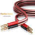 LONPOO 14 Gauge Speaker Wire, Pure Copper Cable with 245 Strands Gold Plated Banana Plugs, 6.6 Feet 2 Pack