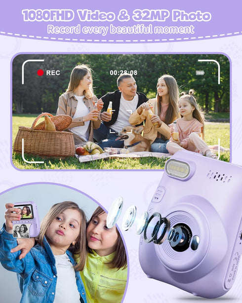 5 Rolls Kids Instant Camera Refill Print Paper, Photo Printer Thermal Paper Rolls for Kid's Instant Camera