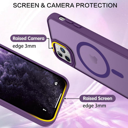 BENTOBEN iPhone 11 Pro Case - Dark Purple, Slim Shockproof, Translucent Matte, MagSafe Compatible, 5.8" Protective