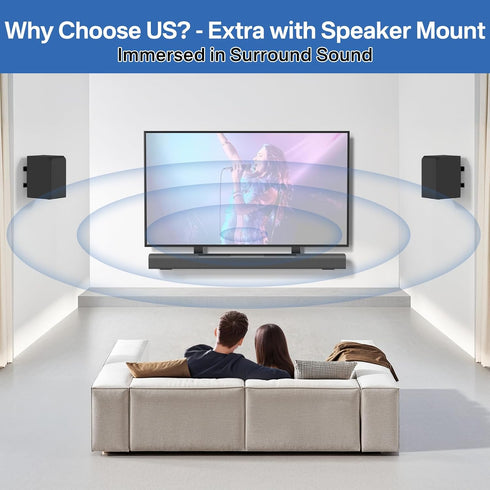 Upgraded Sound Bar Mounts Under TV for Vizio Soundbar Mount with Vizio Speaker Mount and Remote Holder - Adjustable