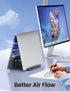 Vaydeer Vertical Laptop Stand for Desk, Adjustable Dual Slots Plastic Holder with Space Saving 4-in-1 Design