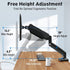 MOUNTUP Single Monitor Desk Mount, Adjustable Gas Spring Arm for Max 32 Inch Screen, VESA Mount Bracket, Black