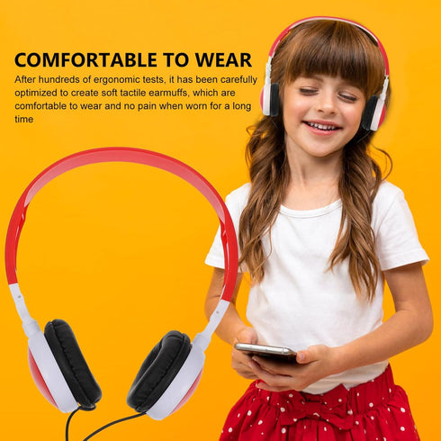Stereo Headphones Wired 1pc Stereo Head Red Foldable Earphones Laptop Headphones Head-Mounted Earmuffs Headphone Earphone Sound On Boys Girls Ear for Travel Computer Boys Earmuffs
