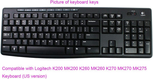 Silicone Keyboard Protector Skin Cover for Logitech MK295 MK275 K200 MK200 (Clear)