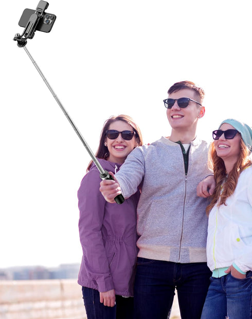 SelfieShow 53'' 1 17 16 15, Selfie Stick Tripod with Light, Extendable Selfie Stick with Remote, Portable Cell Phone